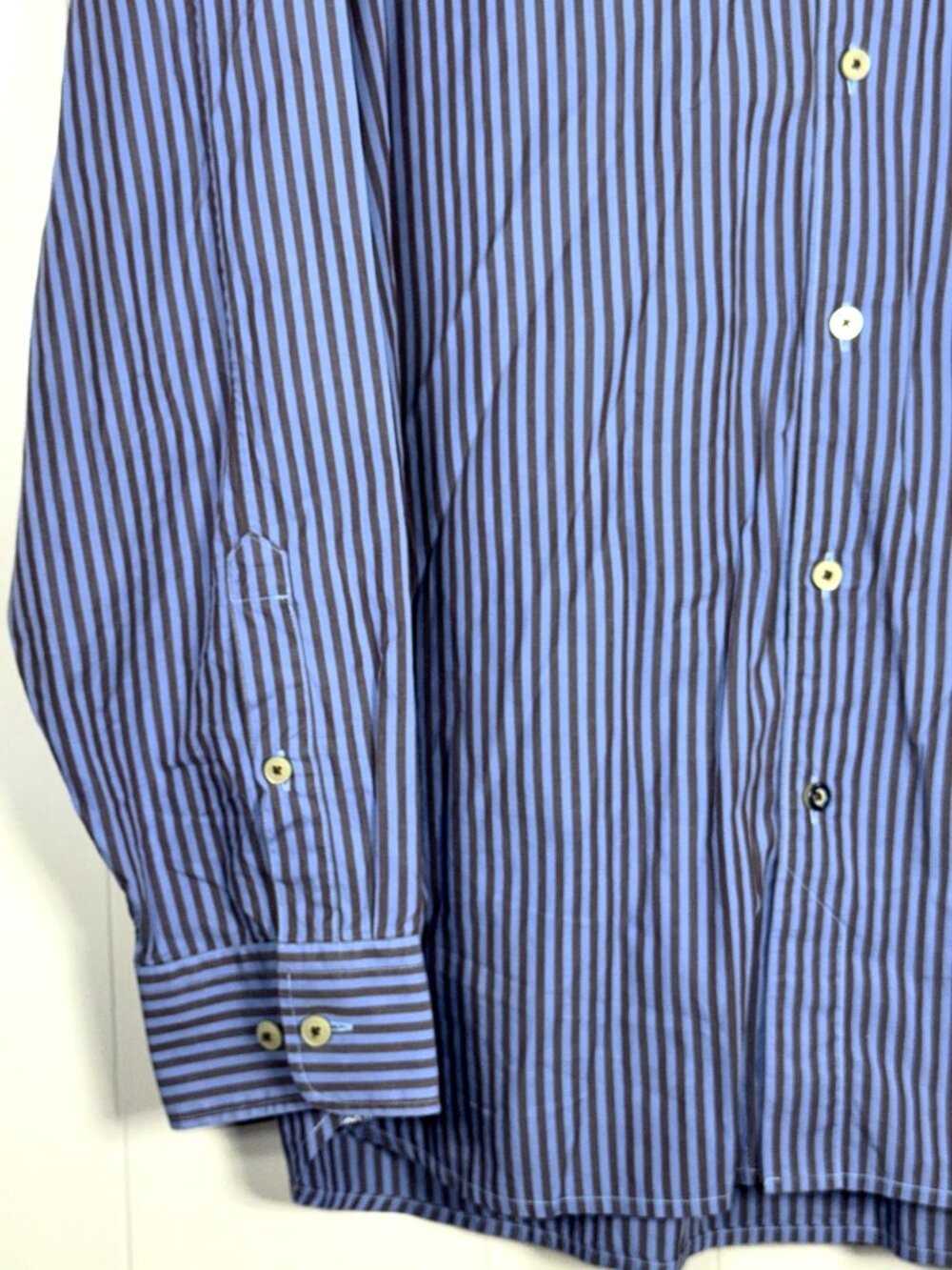 Tommy Bahama Blue Pin-Stripe Button-Down L/Sleeve Dress Shirt Pima Cotton Men XL - Picture 3 of 7